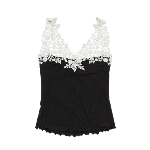 Olympia French Lace Camisole Tank Top Cami in Ivory or Black –